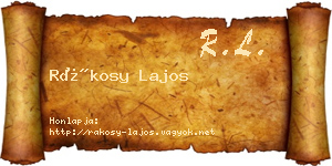 Rákosy Lajos névjegykártya