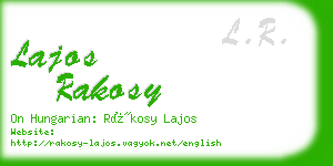 lajos rakosy business card